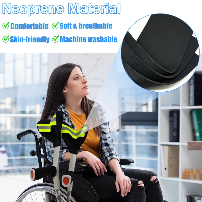Addestrale Crutch Pads con Strisce Riflettenti - Coperture Crutch Gomito
