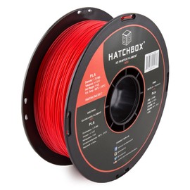 HATCHBOX 1.75mm Red PLA 3D Printer Filament, 1 KG Spool, Dimensional Accuracy +/- 0.03 mm, 3D Printing Filament