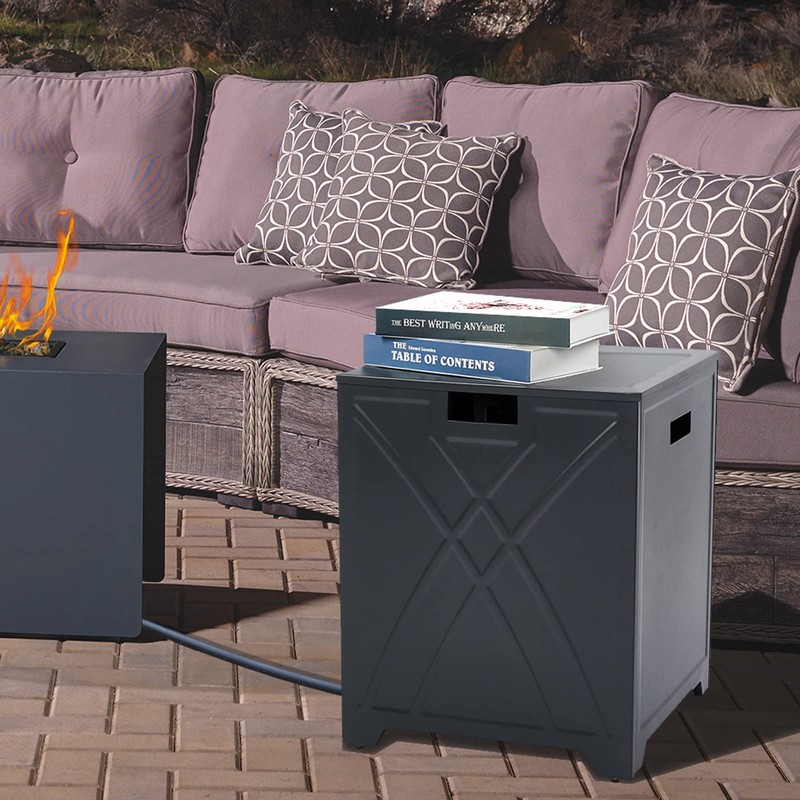 BAIDE HOME Propane Tank Cover Table, Square Propane Tank Holder