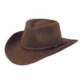 Outback Trading 1379 Men's Dusty Rider UPF 50 Water-Resistant Western-Style Wool Hat, Brown, Large
