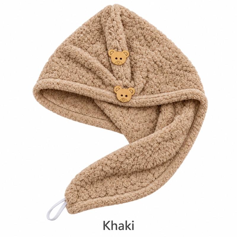 Absorbent Hair Towel Wrap for Wet Hair – Button Closure