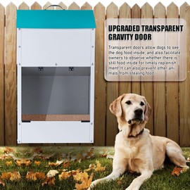 KHEARPSL Automatic Dog Feeder for Large Dogs Outdoor 50Lbs Dog Food Dispenser Dog Feeding Station Galvanized Gravity Feeder Pet Feeder for Large Breed (50lbs)