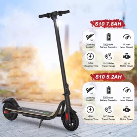 Megawheels Adults & Kids Long Rang Electric Scooter Folding Safe Urban Commuter E-scooter - S10, 5.2Ah