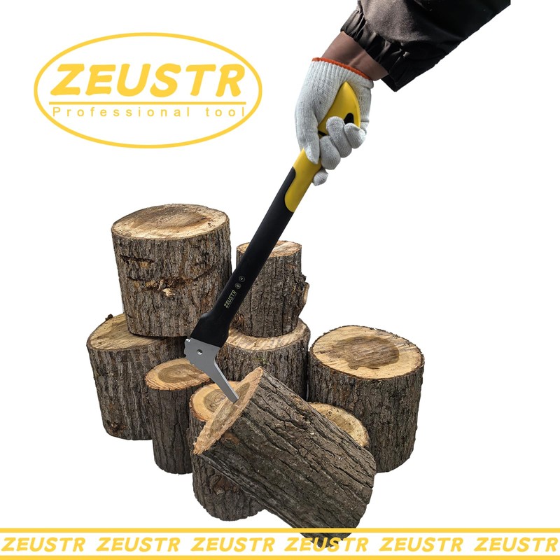 ZEUSTR 20" Hookaroon, Non-Slip Grip Handle, 120° Angled Blade, Log
