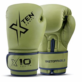 XTEN Boxing Gloves Perfect Sparring boost boxing training | Boxing bag train with Pro gym gloves ventilated boxing gloves pair to punch on punch bag (Olive Green, 8 oz)