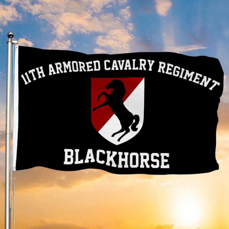 11th Armored Calvary Regiment Flag Blackhorse Flag Banner 3x5Feet Outdoor