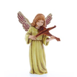 Moranduzzo Engel mit Geige für Krippe 11 cm Maßstab 1:16 - Unzerstörbare Krippenfiguren - Stil 700', Handbemalt, Offizielles Produkt, Hergestellt in Italien, Bildhauer M. Landi