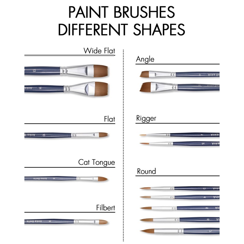 Anka Bella Professional Pre-Quality Face Paint Brushes Set,Including 14pcs Different