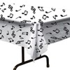 Beistle 57927 Musical Notes Tablecover, white/black