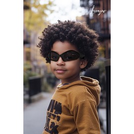 Laemzinv 2 Bulk Futuristic Y2k Kids Sunglasses for Little Girls Boys, 2000S Toddler Wrap Around Shades with Lightweight Frame, 100% UV 400 Protection Sunnies for Children Age 3-8 LA050 C1