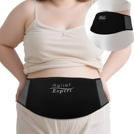 Relief Expert C-Section Hot & Cold Therapy Belly Binder – Reusable Solid Gel Ice Pack with Soft Lycra Cover, Adjustable Abdominal Wrap for Post-Op Recovery and Kicks Protection-Black