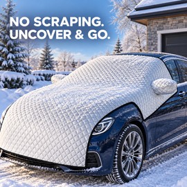 Universal Car Windshield Snow Cover for SUV and Sedan, Waterproof Frost and Ice Shield