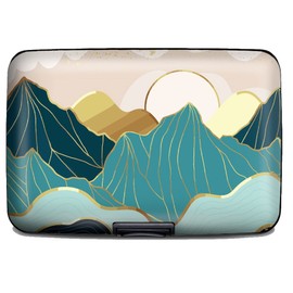 Monarque Armored Wallet Credit Card Case with RFID Data Theft Protection (Enamel Mountain)