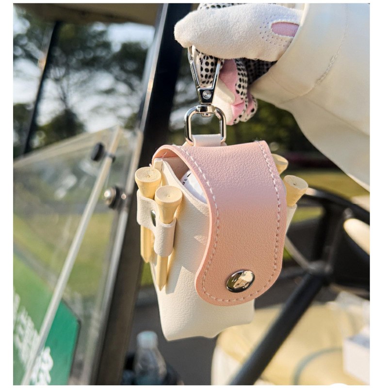 Leather Golf Ball Case with Golf Marker, Professional Recommended Golf
