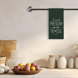 TNUW Christian Gifts Kitchen Towels 16X24In, Religious Friend Christian Gifts for Women, Friendship Gifts Hand Tea Towels for Kitchen Bathroom Decor(Forest Green)