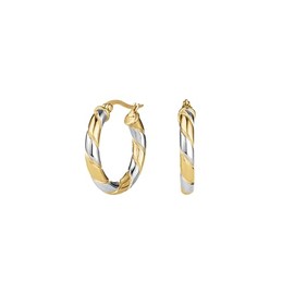 Rosefield Women's Duotone Swirl Gold-Tone Hoop Earrings, 2.4cm
