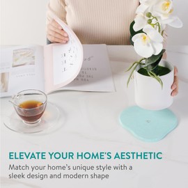 Navaris Diatomaceous Earth Tray Small Set - Trays for Kitchen Soap Bathroom Sink - Water Absorbent Diatomite Pads - Stone Coaster Quick Dry - Mint Green