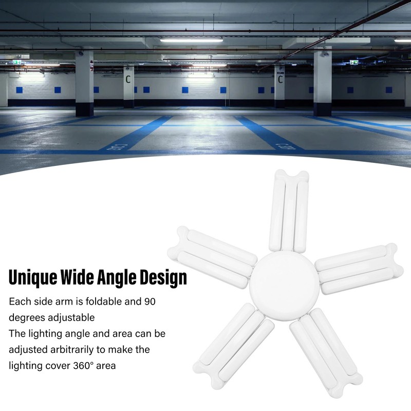 LED Garage Light 100W 6000 To 6500K E27 Base Foldable