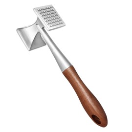 Asdirne Meat Tenderizer, Meat Hammer, Heavy Duty Steak Hammer with Wooden Handle and Food-Grade Zinc Alloy, 2 in 1 Meat Mallet, 26 CM