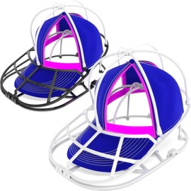 YEENOR Hat Washer Cage for Washing Machine - Baseball Cap Cleaner Holder, Ball Cap Washing, Dishwasher Safe, Perfect for Cleaning and Protecting Hats in Washer/Dishwasher (Black and White 2 Pack)