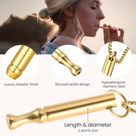 Stop Smoking Jewelry Relaxation Necklace for Anxiety Relief Mindful Set Stress with Bracelets Tool Gift for Men and Women (Gold)