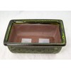 8" Rectangular Moss Green Glazed Bonsai Pot, Cactus & Succulent