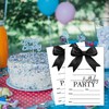 SIXEIGHT Black Bow Birthday Invitations, Black Ribbon Bow Birthday Party