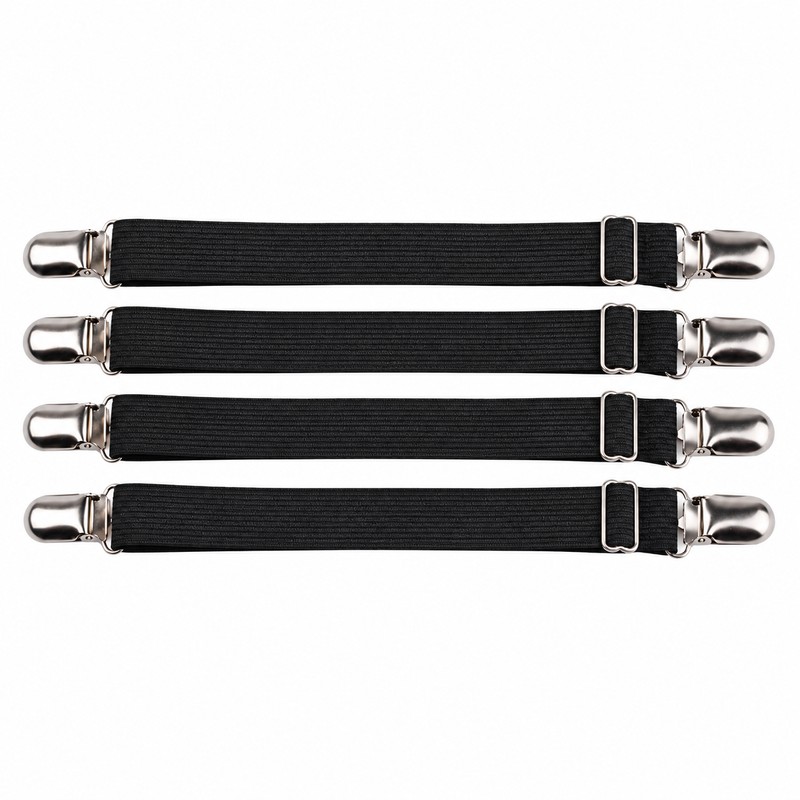 Adjustable Bed Sheet Fastener Straps, 4-Pack Elastic Sheet Grippers with