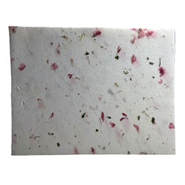 Of The Earth Handmade Paper - Wildflower Seed Card Stock Cotton/Lotka Fiber Sheet - 8.5" x 11" - Embedded w/Seeds & Petals - Set of 8 (52s Pink & Chard)