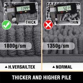 Bathroom Rugs Bath Mats for Bathroom Non Slip Luxury Chenille Bathroom Rug Mat 20x32 Extra Soft and Absorbent Shaggy Rugs Washable Dry Fast Plush Area Carpet Mats for Bath Room, Tub - Grey