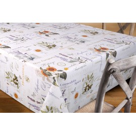 BEAUTEX Provence Oilcloth Tablecloth Embossed Wipe-Clean Garden Tablecloth Round Oval Square Choice of Sizes