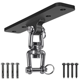SELEWARE Ceiling Hook Heavy Duty Punch Bag Holder Hanger - 360° Rotatable Wooden Bar Holder Punch Bag Hanging Punch Bag Hanging Ceiling Mount Heavy Bag Hanger Wall and Ceiling Mount