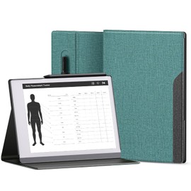 Ayotu Book Folio Case for Remarkable 2 Paper Tablet 10.3" 2020 Released, Premium Fabric Smart Cover with Pen Pocket, Stable Folding Stand Design,Gray & Green | Exclusive Templates Provided