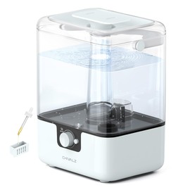CHIVALZ Humidifiers for Bedroom, 6L Top Fill Cool Mist Humidifier for Home, Large Room, Baby Nursery, Plants Last up to 50 Hours with Essential Oil Diffuser, Nightlight, 360° Nozzle, 26dB Quiet, Pale