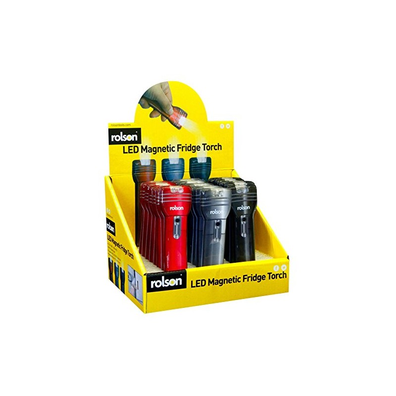 Rolson 61593 Fridge Magnet Torch, Black