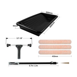 ROLLINGDOG 18 Inch Paint Roller Kit – 18 Paint Roller Tray, Ideal for Large Scale Home Renovation & Professional Painting Projects