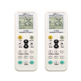 Samcos Universal Air Conditioner Remote Control, Set of 2, Universal Multi-Remote Control for Air Conditioners, Compatible with 1,000 Types of All Companies, Auto Search Function, LED Light Function, Easy Setup