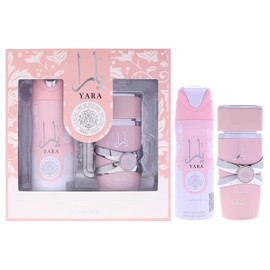Yara - Juego de regalo de 2 piezas | Heliotropo, orquídea, mandarina, acuerdo de gourmand y frutas tropicales | Pimienta negra, piña, tabaco, ámbar, vainilla, maderas secas, benzain, labdanum | por Lattafa