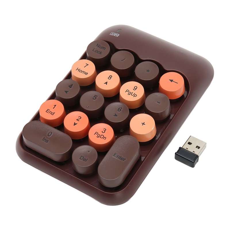 2.4GHz Wireless Numeric Keypad 18 Keys Retro Color Round Keycaps
