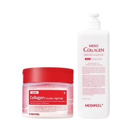 MediPeel Red Lacto Collagen Ampoule Pads (70 sheets) + Collagen Toner (1000ml) / 메디필 레드 락토 콜라겐 앰플 패드 70매 + 콜라겐 토너 1000ml
