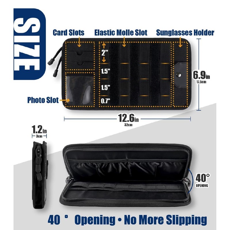 Semi-Rigid Car Sun Visor Organizer, Molle Panel Vehicle Storage with