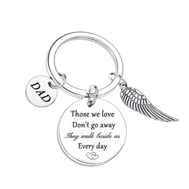 Tihnvk Dad Memorial Keychain Father’s Day Gifts Sympathy Keyring for Loss Of Father Remembrance Bereavement Gifts for Loss Of Dad