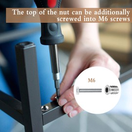 150 Pcs M6 x 15mm Hex Socket Screw Inserts Threaded Insert Nuts, M6 Screw in Nuts for Wood Furniture