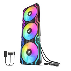 Asiahorse 360mm Ventilador para PC, 58 LEDs ventilador RGB Ventilador de computadora con MB, controlador analógico/analógico
