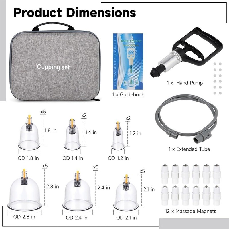 カッピング 手動式 吸い玉 真空 24個