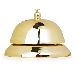 ST TS Desktop Bell Chime, Reception Plate, Counterbell, Reception Counter, Gold, Tabletop Bell