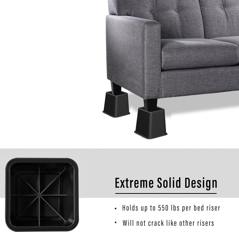 Lufia Bed Furniture Risers Heavy Duty, Elevation in Heights 9,