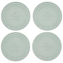 Le Creuset Silicone Coasters (est. 1925), Set of 4, Sea Salt
