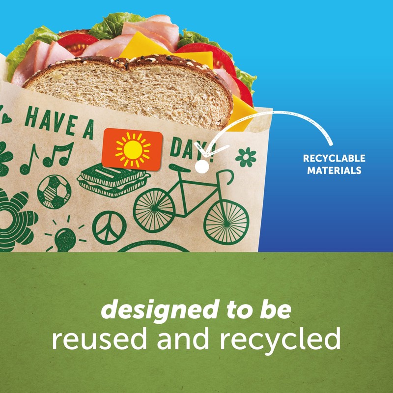 Ziploc Paper Sandwich and Snack Bags, Recyclable & Sealable with