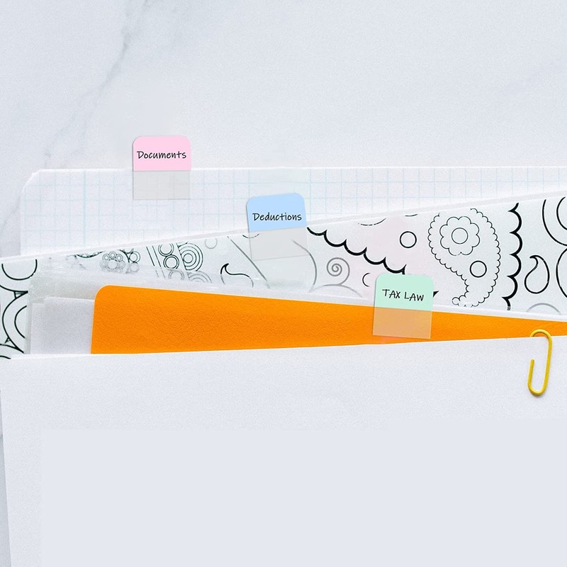 LOORIPRO Sticky Notes, Film with Paper Indexes, Writable Indexes, Headers,